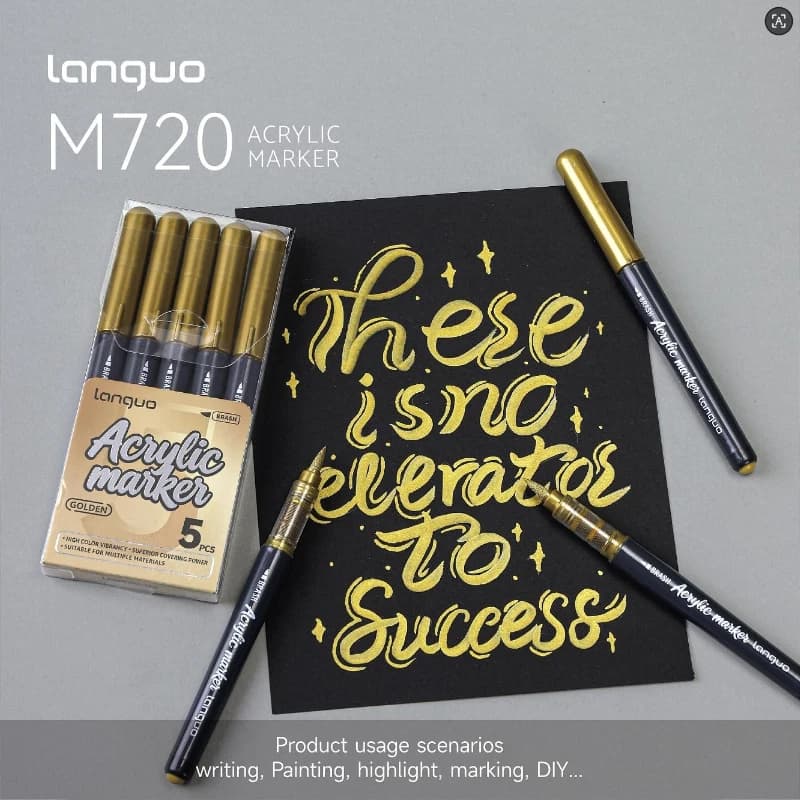 LANGUO 1/5 PCS 4 Colors Direct Liquid Acrylic Marker Paint Pen Set DIY Drawing Painting for Glass School Art Supplies Stationery