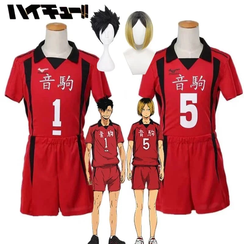 Parrucca uniforme in jersey Anime Haikyuu Nekoma Kenma Kozume Tetsurou Kuroo Costume cosplay n. 5 No 1 Maglioni Abbigliamento sportivo a maniche corte