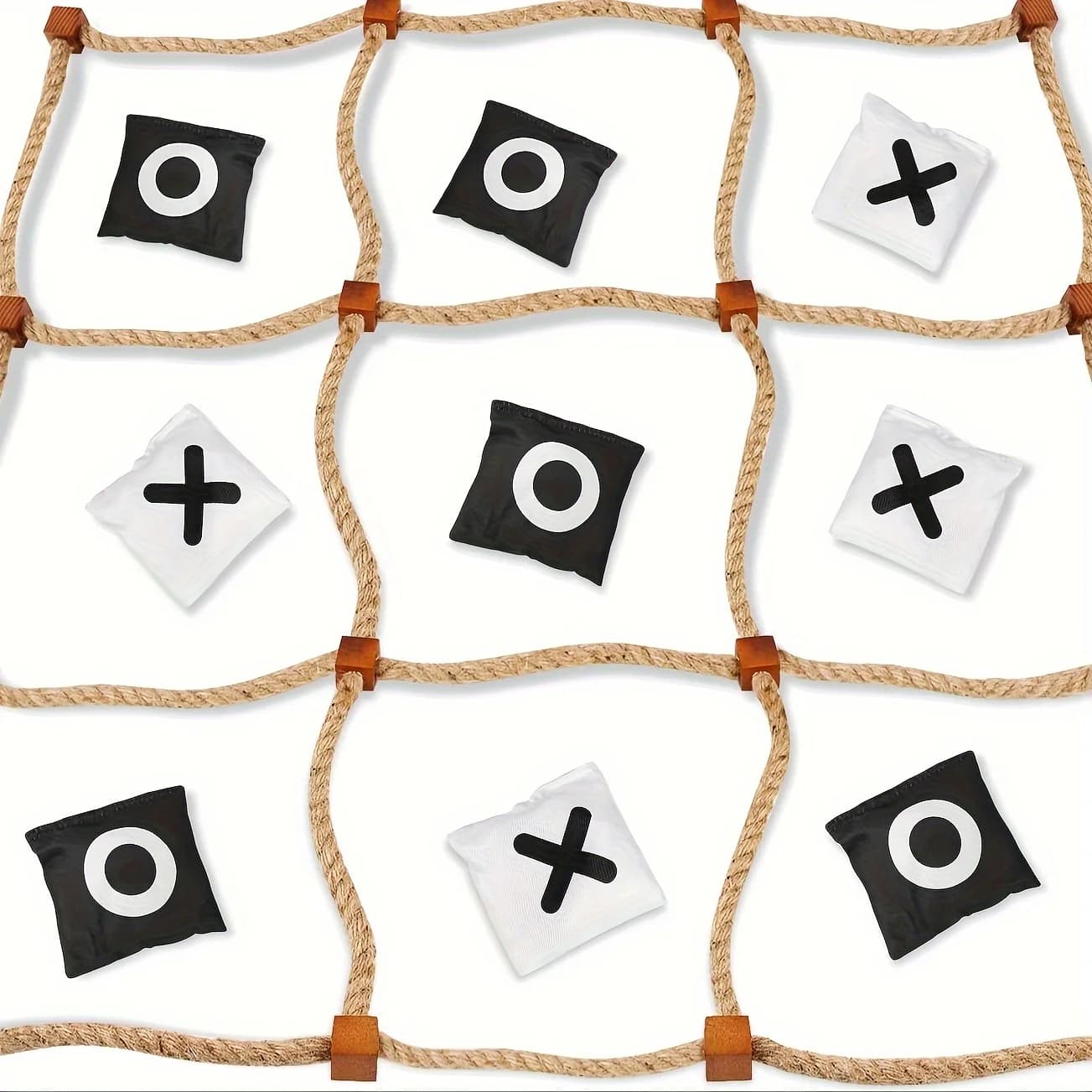 Set da gioco Jumbo Tic Tac Toe - Durevole ABS e legno Gioco da prato all'aperto per famiglie e tavole di strategia nere per divertimento in campeggio nel cortile