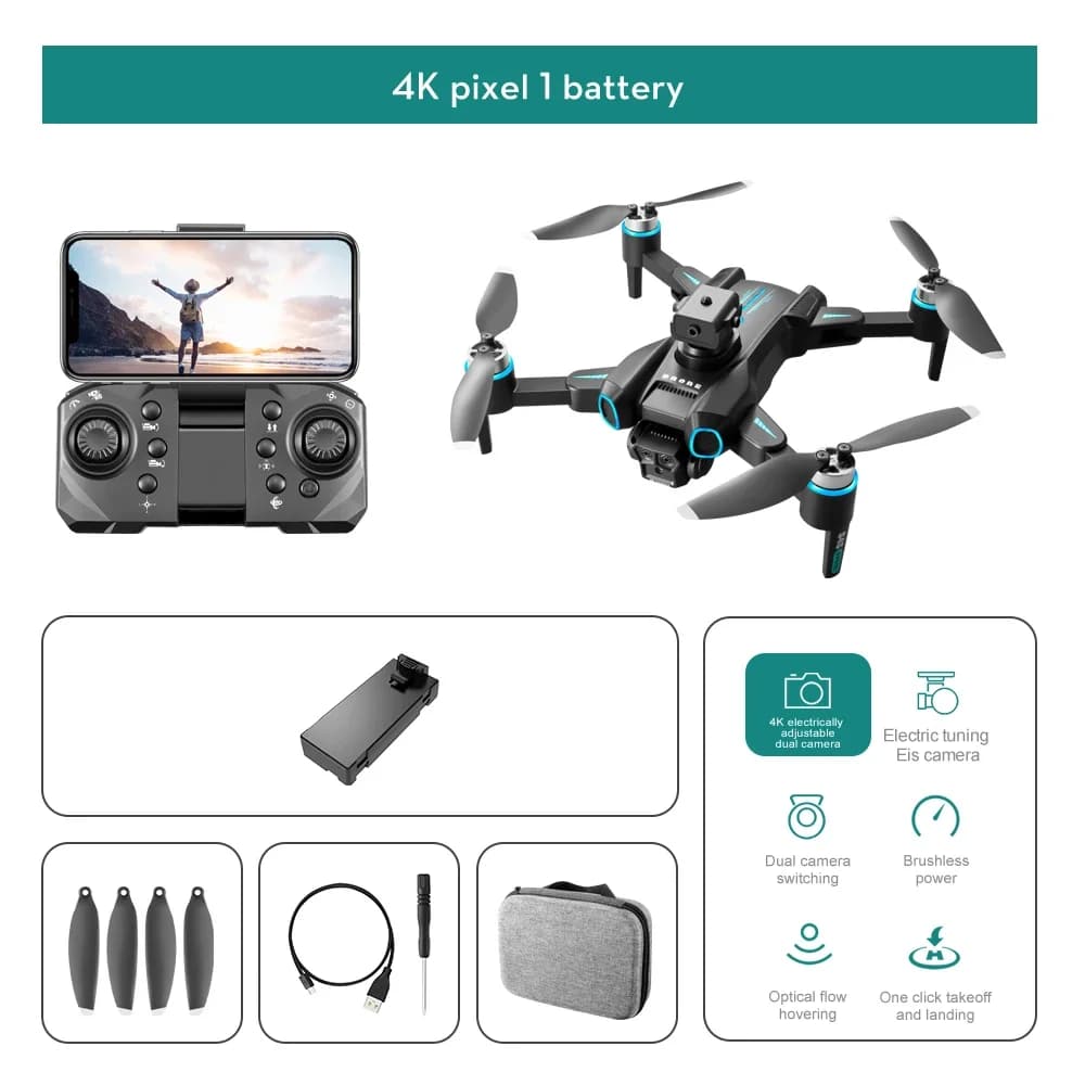 RC Mini Drone 4K Cameral Quadcopter telecomandato professionale con luce a LED senza spazzole per evitare ostacoli Giocattolo per elicottero RC