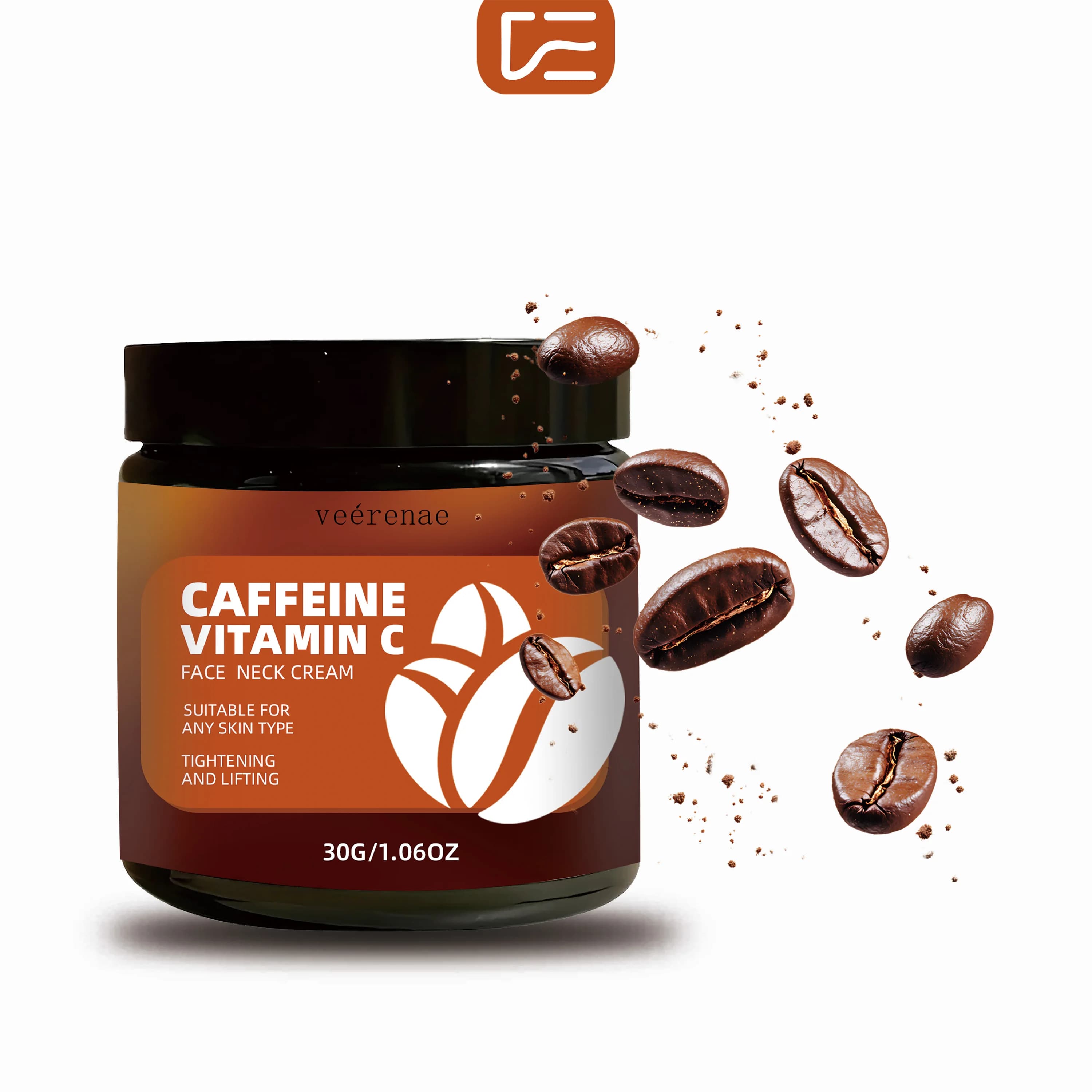 CAFFEINE VITAMIN C FACE NECK CREMA - Formula ipoallergenica senza alcol, rassodante lifting per tutti i tipi di beige chiaro, cura quotidiana