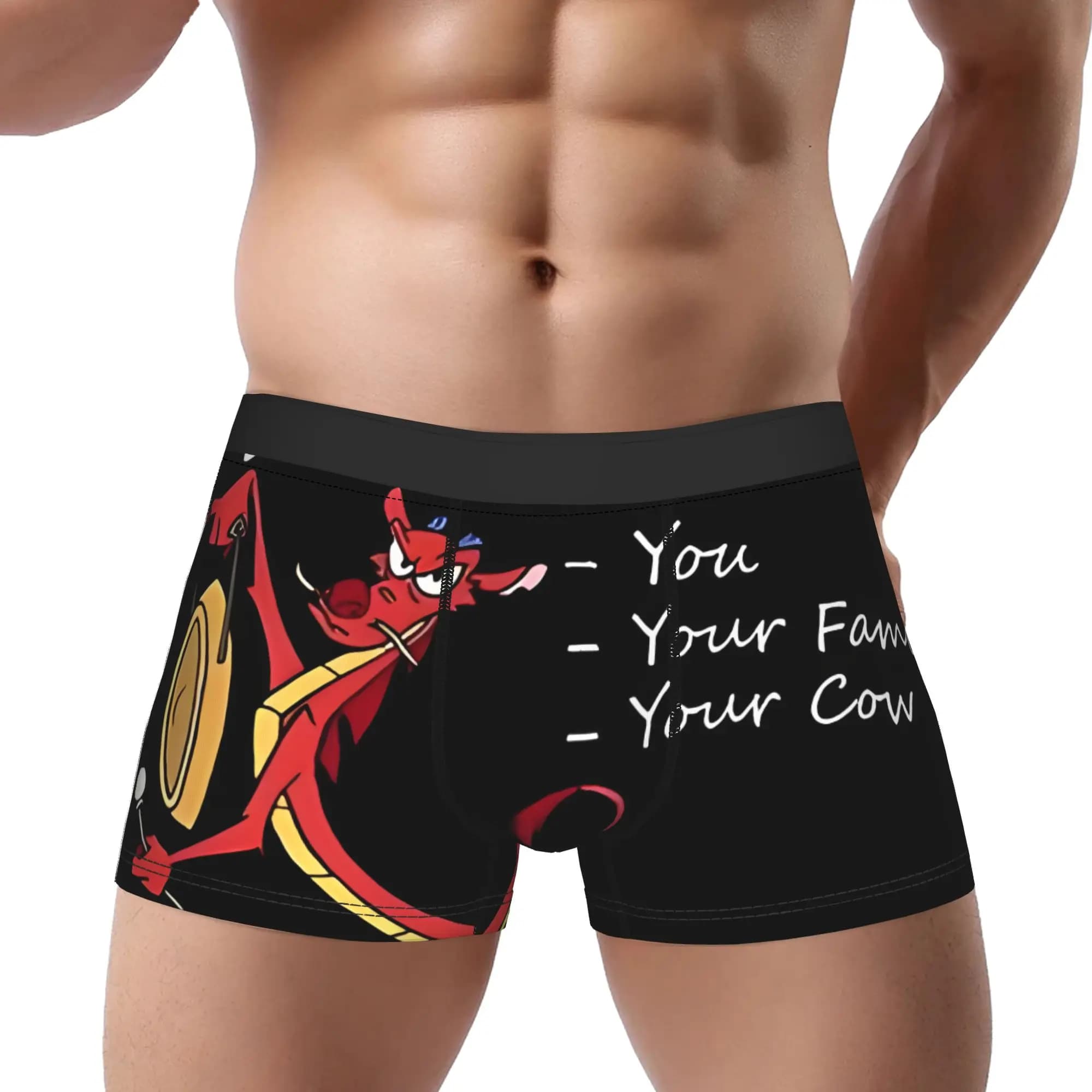 1 pezzo di Mutande Mushu Loong Mulan, mutandine da uomo, pantaloncini comodi