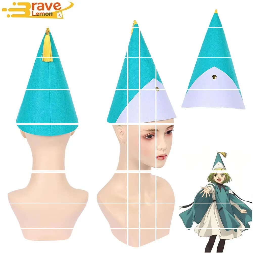 Cappello Anime Tongari Boushi Cos no Atelier Coco, Accessorio per Costume da Donna, Cappello a Punta Fantasy per Halloween e Carnevale
