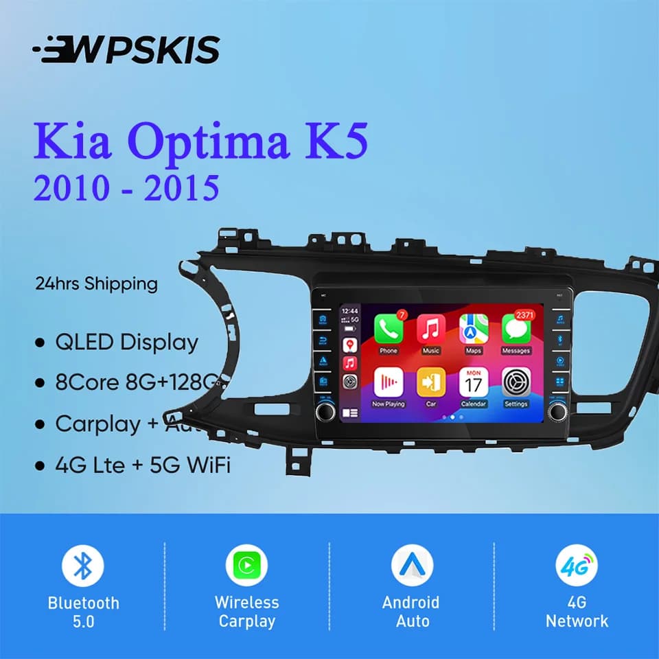 8G Ram 128GB QLED Autoradio Stereo Video Audio A/V Musica Lettore DVD GPS Navi Per Kia Optima K5 2010 - 2015 Carplay Auto DSP RDS