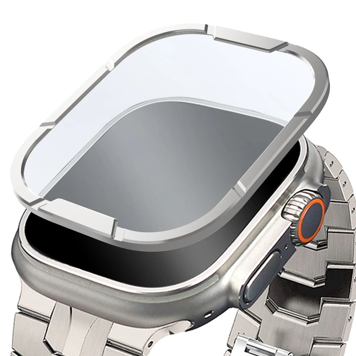 Proteggi schermo in vetro temperato per Apple Watch Ultra 2 49mm Vetro + Paraurti in metallo Antigraffio iWatch Series Ultra 49MM Accessorie