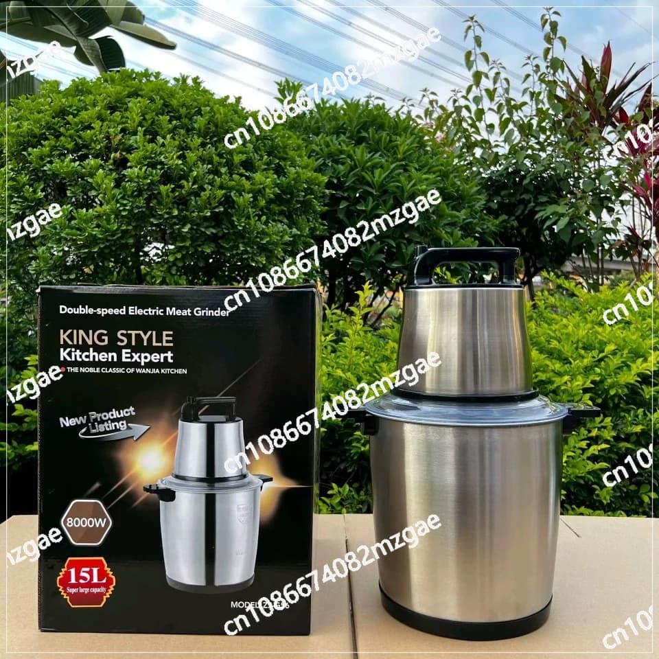 Tritacarne elettrico ad alte prestazioni da 5800 W 12 litri - Macchina da cucina multifunzione portatile Yam/Fufu Pounder e tritatutto per carne