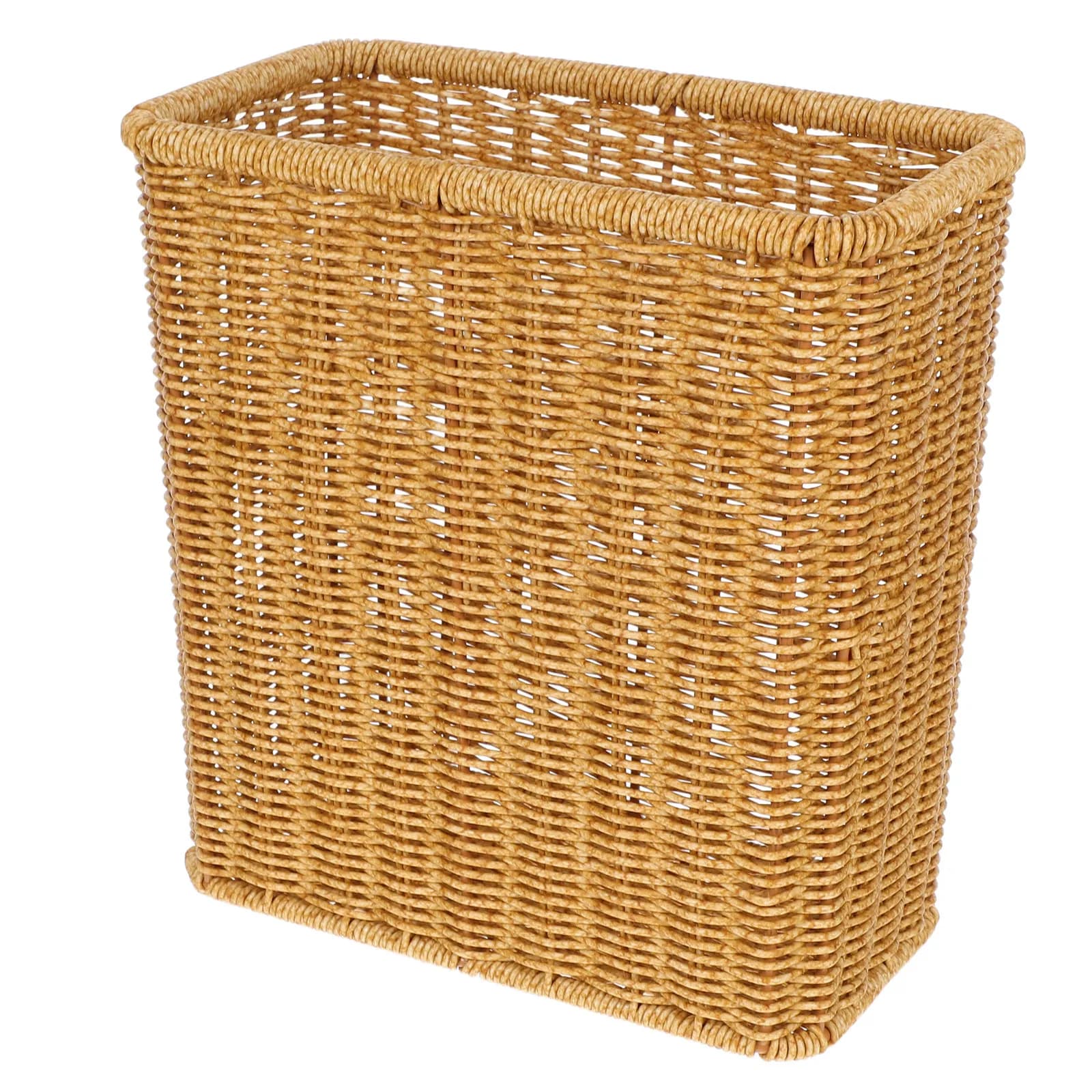 Large Trash Can Rattan Look Woven Waste Bin PE Storage Basket for Bathroom Bedroom Kitchen Farmhouse