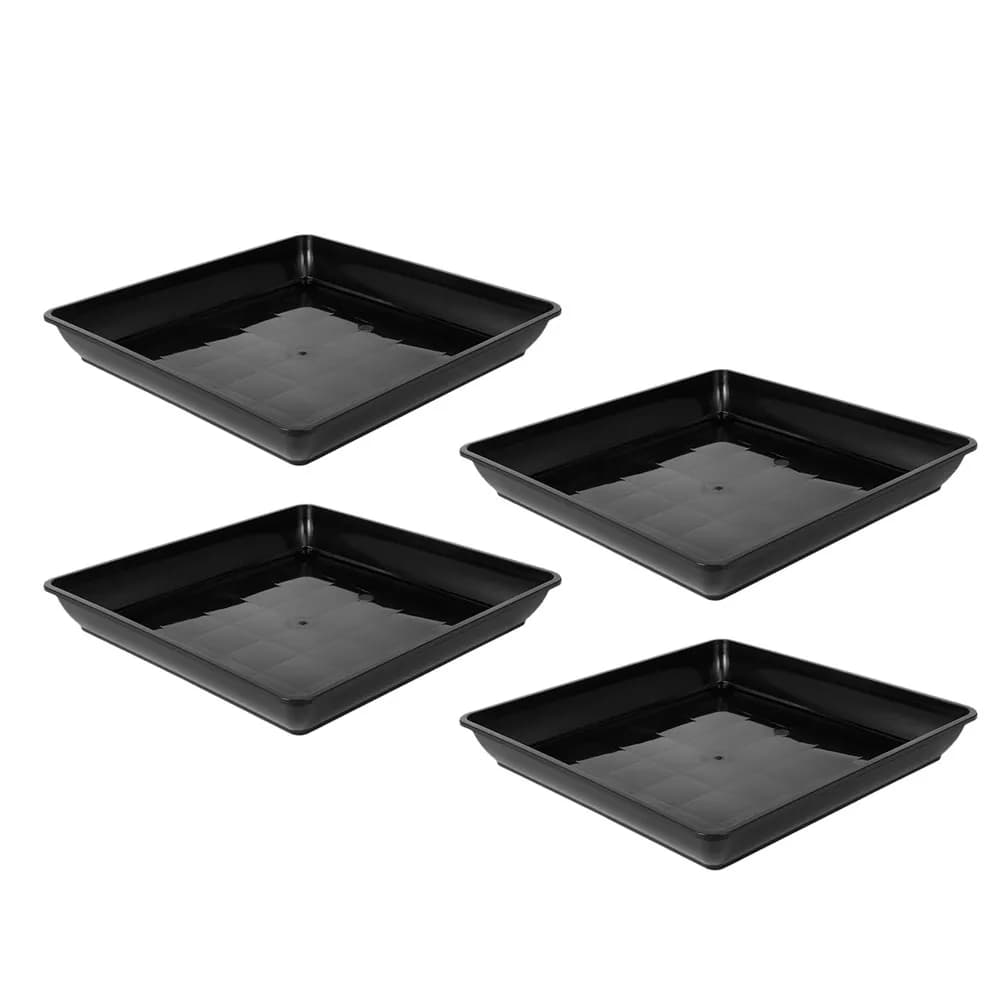 4Pcs Square Flower Pot Base Tray Plastic Thickened Water Catcher for Succulents Plant Saucer Balcony Indoor Outdoor Garden Decor