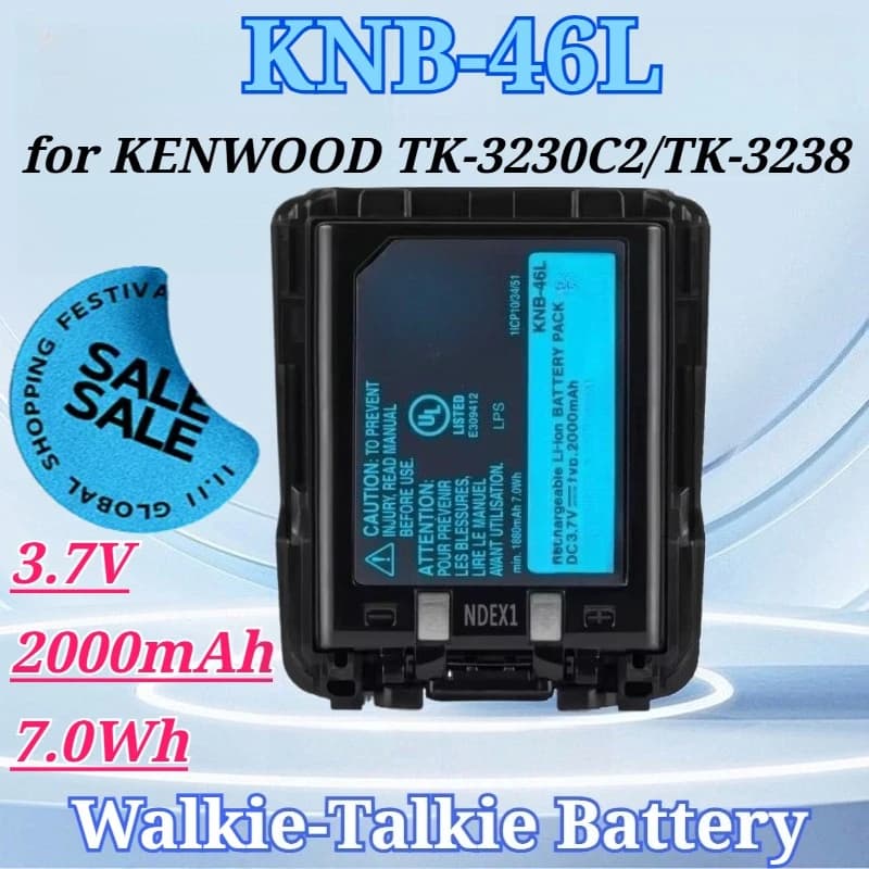 Batteria KNB-46L 3.7V 2000mAh 7.0Wh per Walkie-talkie KENWOOD TK-3230C2/TK-3238