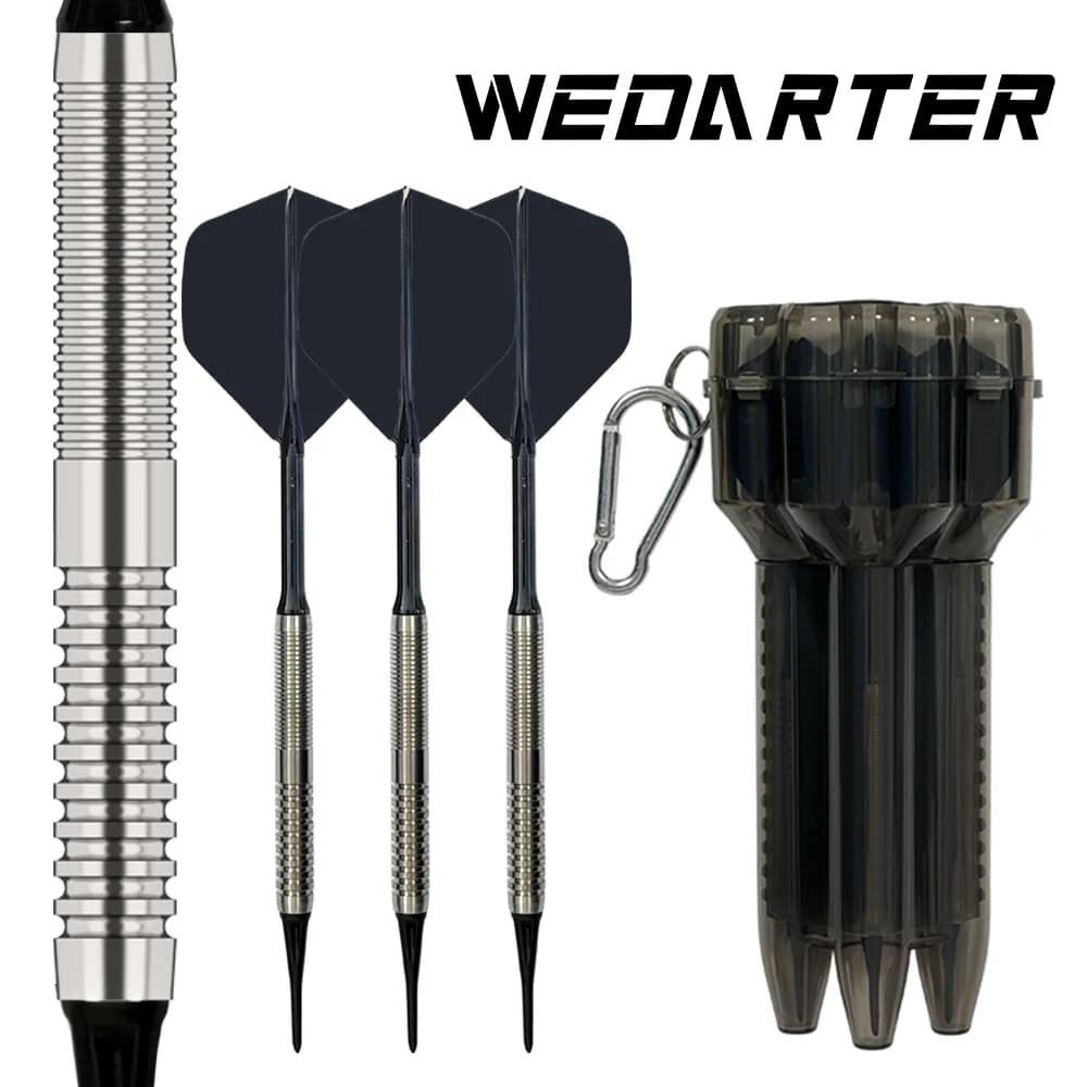WEDARTER 18g tungsten steel, 95% hardness, soft-tip darts, for adult professional competitions, indoor darts, plastic dart case