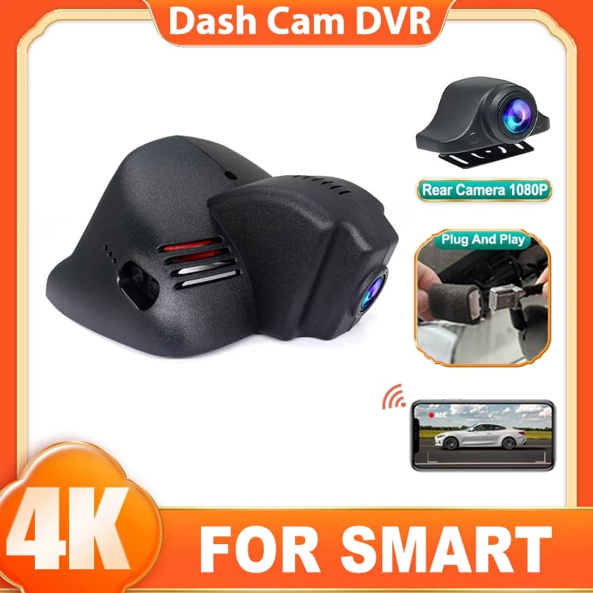 Videoregistratore per auto Visione notturna UHD 4K 2160P DVR Dash Cam per Mercedes Benz Smart 453 per Smart fortwo forfour 453 2015 ~ 2020