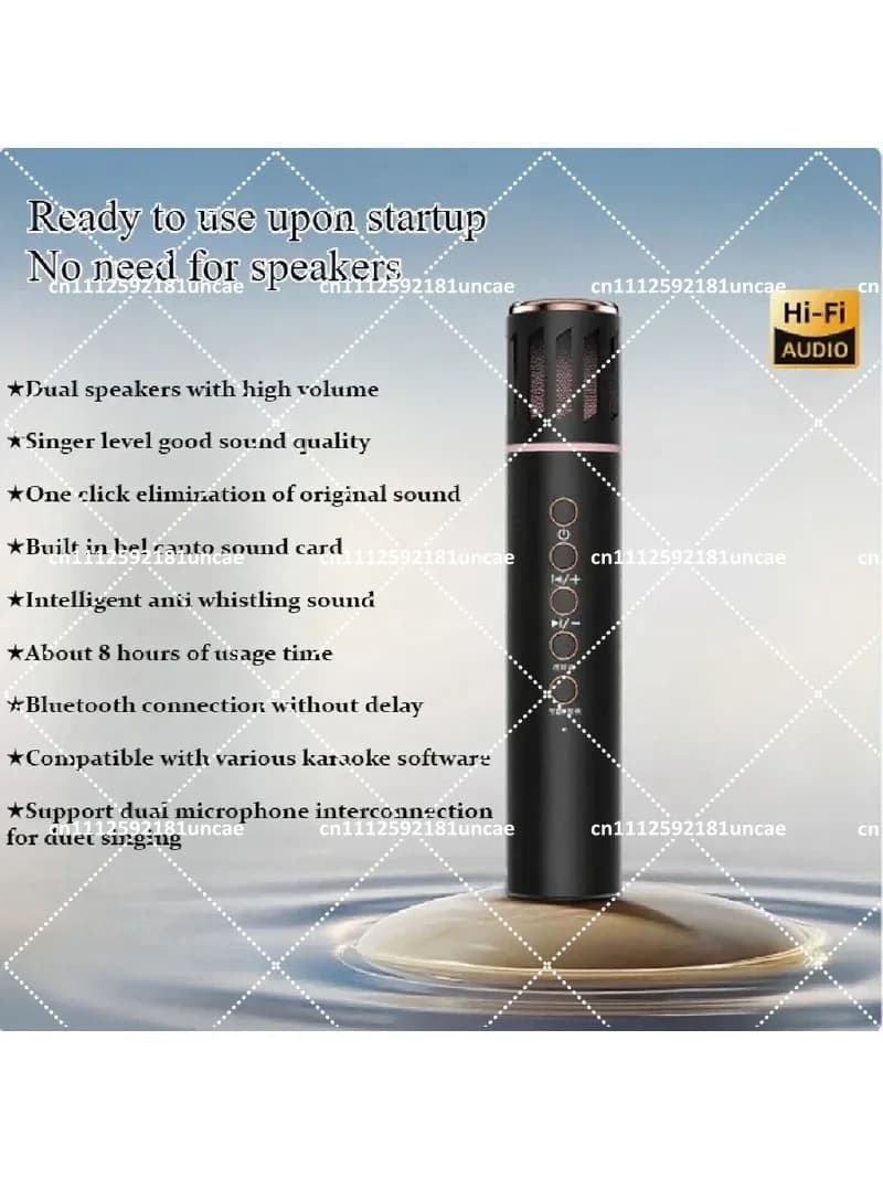 Wireless Bluetooth Speaker with Built-in Microphone, Portable Karaoke Machine for Phone, Large Battery, Live Broadcast Ready