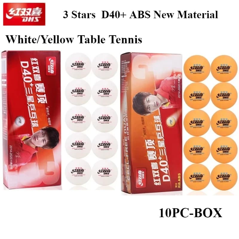 10PC/BOX 3 Stars DHS Ping Pong Balls ABS New Material D40+ Table Tennis Balls With ITTF Approved For Professional Competition