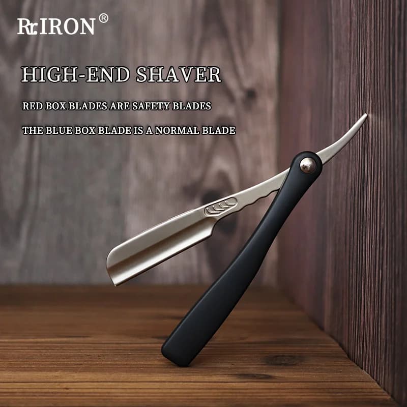 RIRON High Quality Traditional Men's Razor Manual Shaver Barba and facial hairdresser for feather blade