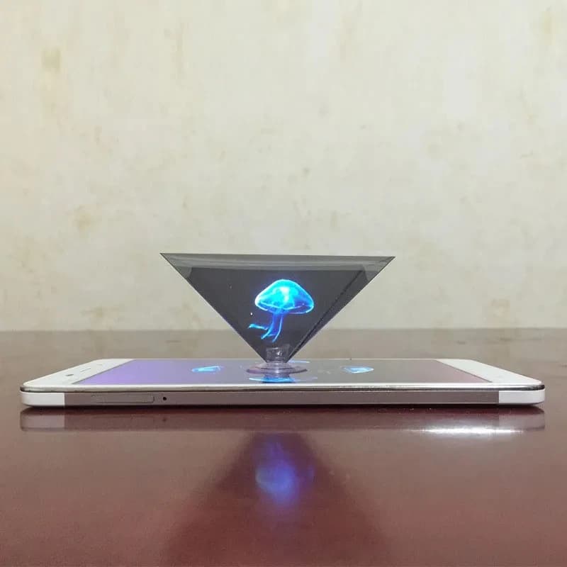 3D Hologram Pyramid Display Projector Video Stand Amplifier Screen Mobile Universal Mobile Screen Enlargement Lens For Smart Mobile Phone