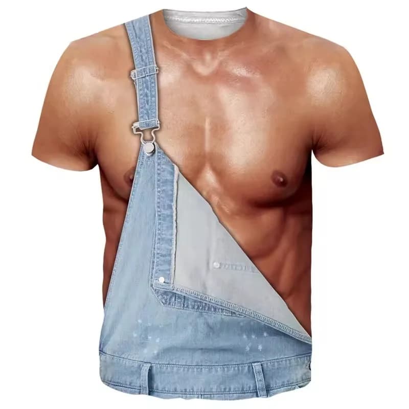 New Funny Muscle 3D T Shirt Men's Fashion Casual T-shirt Men Women Round Neck Short Sleeve Unisex Children Tshirt Clothes