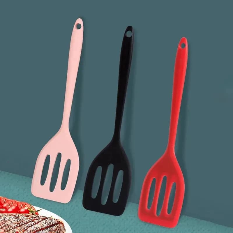 Mini Silicone Spatula Turner: Sturdy Non-Stick Pan Scraper for Frying Eggs, Pancakes, Burgers & Baking