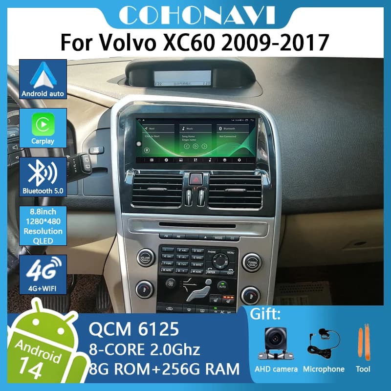 COHO Per Volvo XC60 2009-2017 Android14 QCM 6125 8-core 8 + 256GB Navigazione Auto CarPlay Autoradio Lettore Video Multimediale GPS