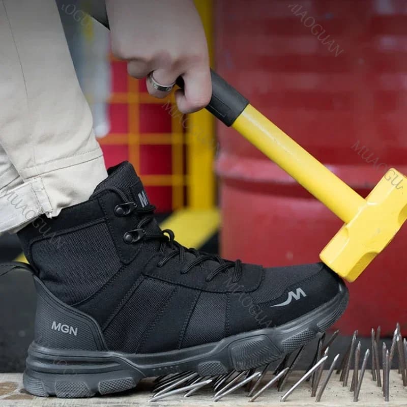 Stivali da Lavoro alla Moda Resistenti all'Usura Antiscivolo Scarpe Antinfortunistiche da Uomo Antiurto Stivali da Escursionismo Avventura Calzature Protettive da Donna