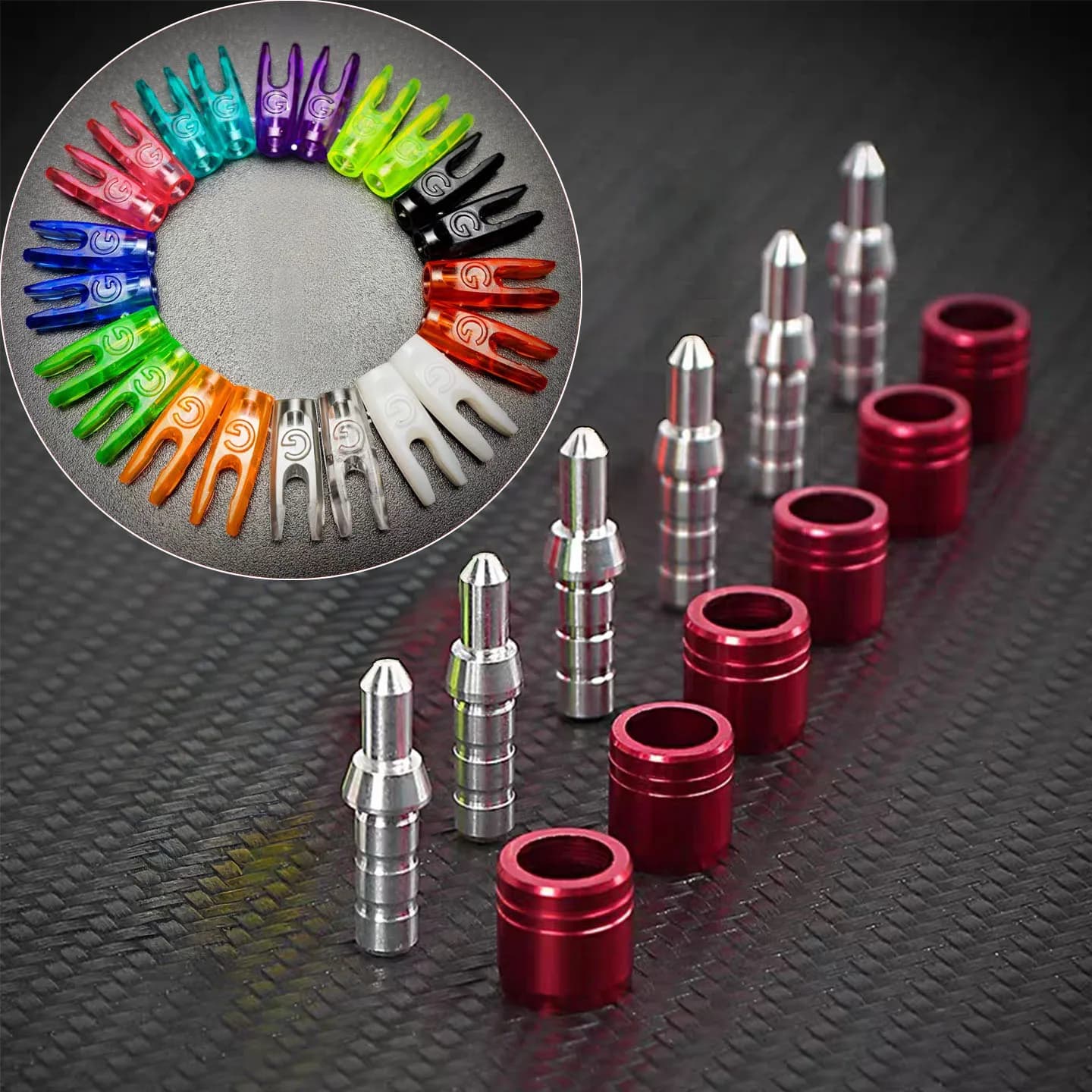50pcs Archery Nock Arrows Groove 2.5/2.97mm Arrow Tail for 4.2/6.2mm Recurve Bow and Arrow Target Shooting Hunting Ac
