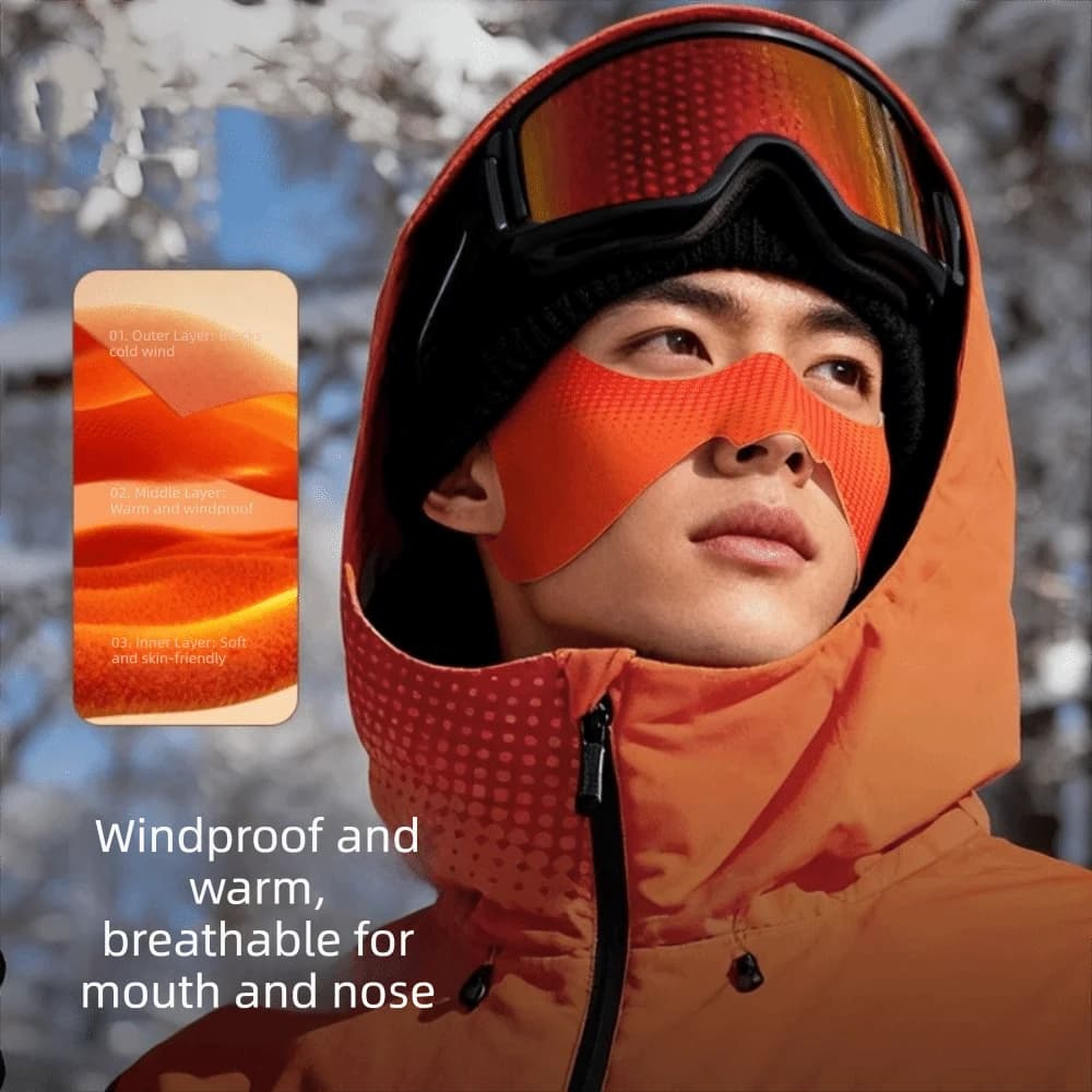 Unisex Anti Frost Ski Nose Patch Windproof Skin Friendly Winter Face Cover Soft Fabric Anti-Freeze Warm Face Mask Outdoor Sports