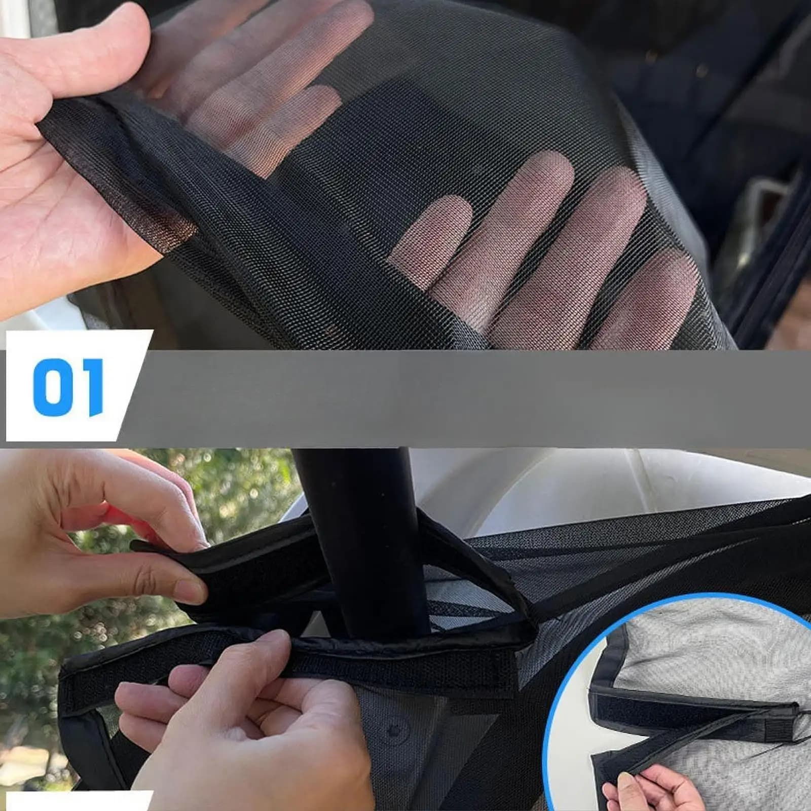 Outdoor Camping Car Tailgate Mesh Screen Portable Anti Flying Net for SUV Trunk Picnic Fishing