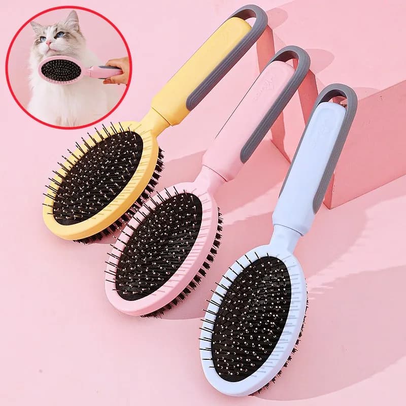 Dog Comb Pet Hair Remover Double-sided Dogs Brush Massage Cat Brush Dog Grooming Pet Hair Brushes Stainless Steel Combs for Dogs