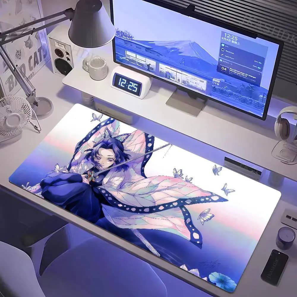 Demon Slayer Swordsmith Village Gaming Mouse Pad Large Rubber Keyboard Desk Mat With 2MM Stitched Edge Design