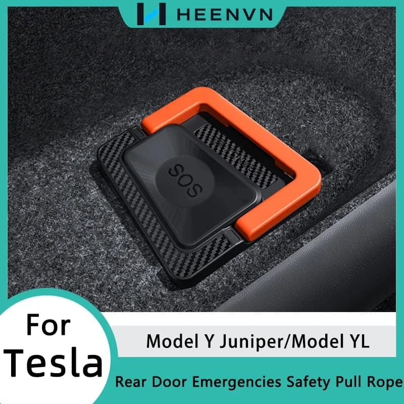 Corda di Sicurezza per Emergenze Porta Posteriore Auto per Tesla Model Y Juniper Model Y L 2026, Maniglia di Emergenza Fisica, Accessori Auto