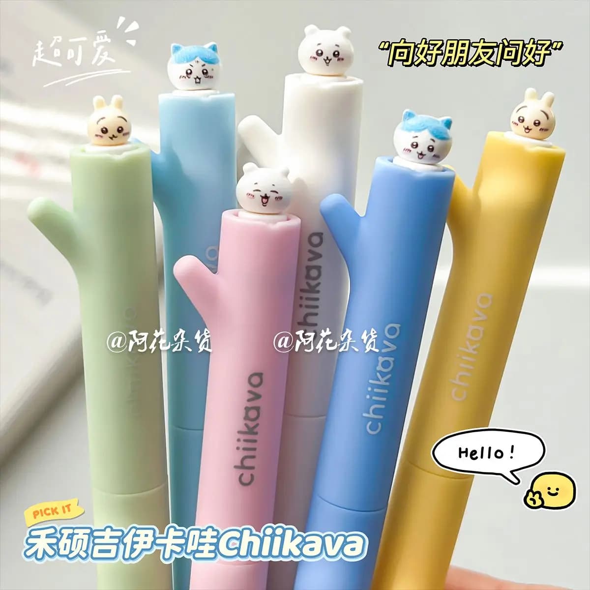 Penna Gel Kawaii Chiikawa con Design a Ricarica Rotante, Pennino Esteticamente Gradevole, Asciugatura Rapida, Penna Usagi per Scuola e Ufficio