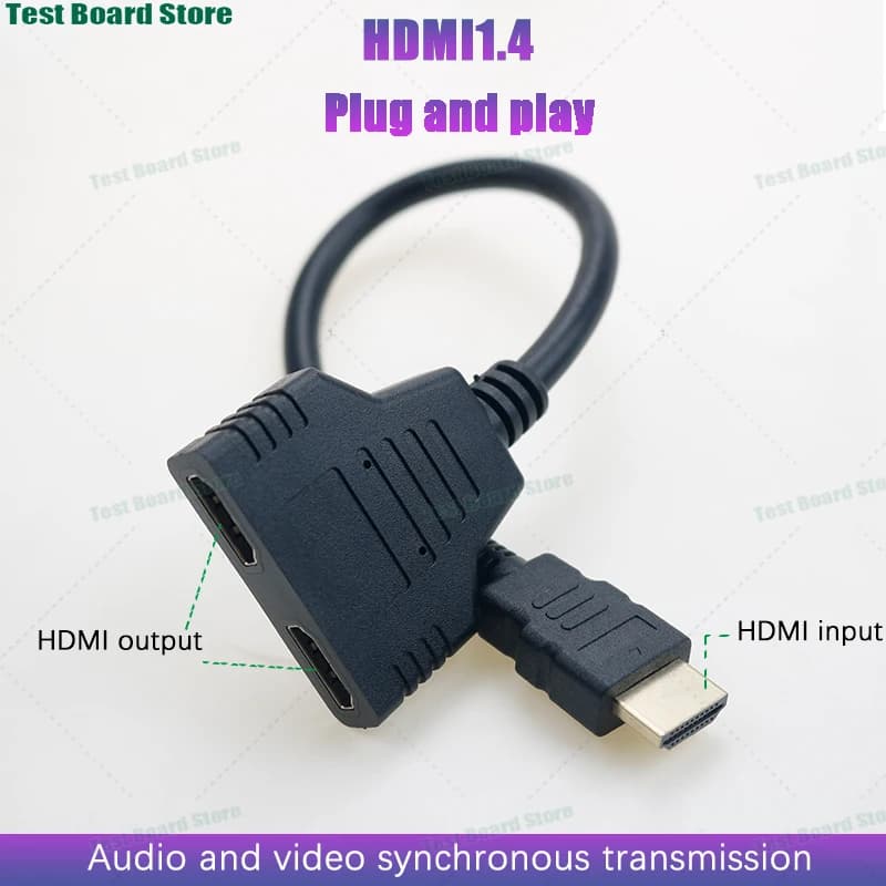 1Pce HDMI one high definition cable splitter in two, HDMI audio and video one adapter adapter in two for Xbox PS4 splitter