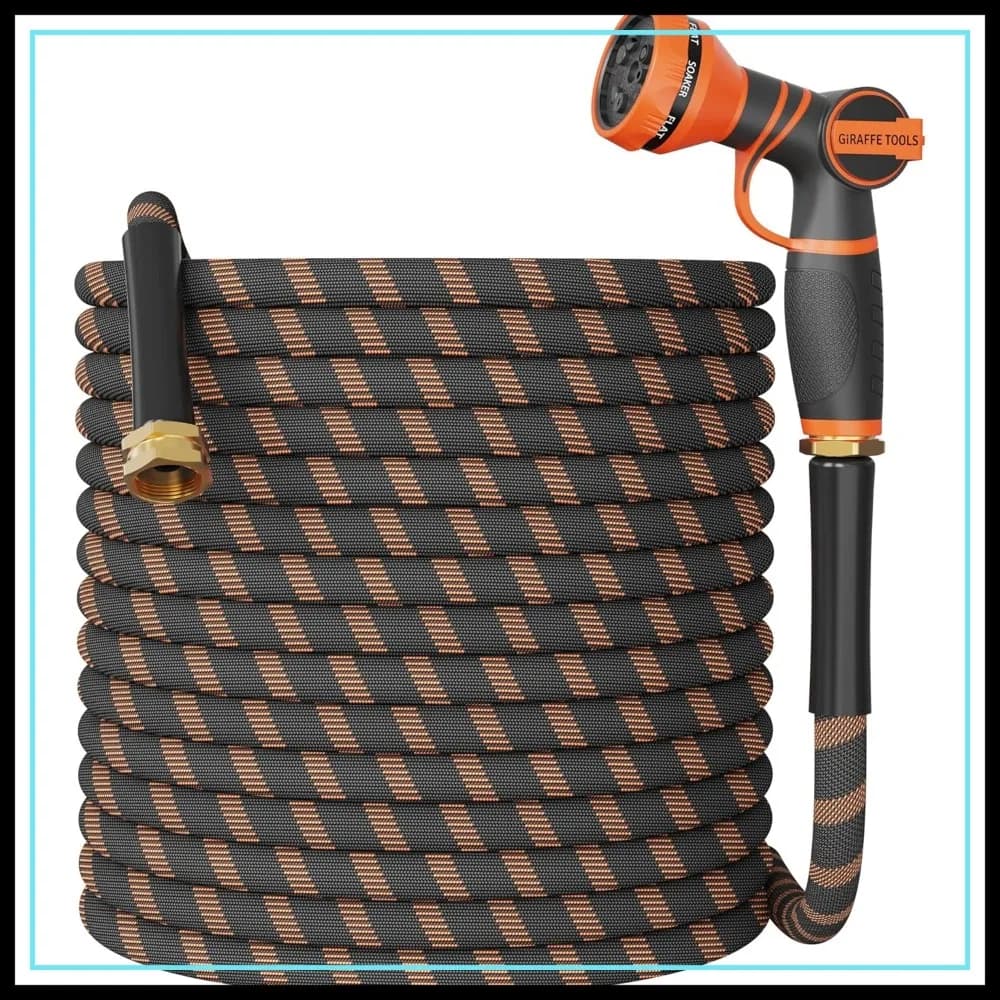 Tubo da Giardino Non Espandibile da 30 Metri, 1/2 Pollice, Leggero e Flessibile, Resistente a 600 PSI con 9 Ugelli Spray, Ultra Resistente