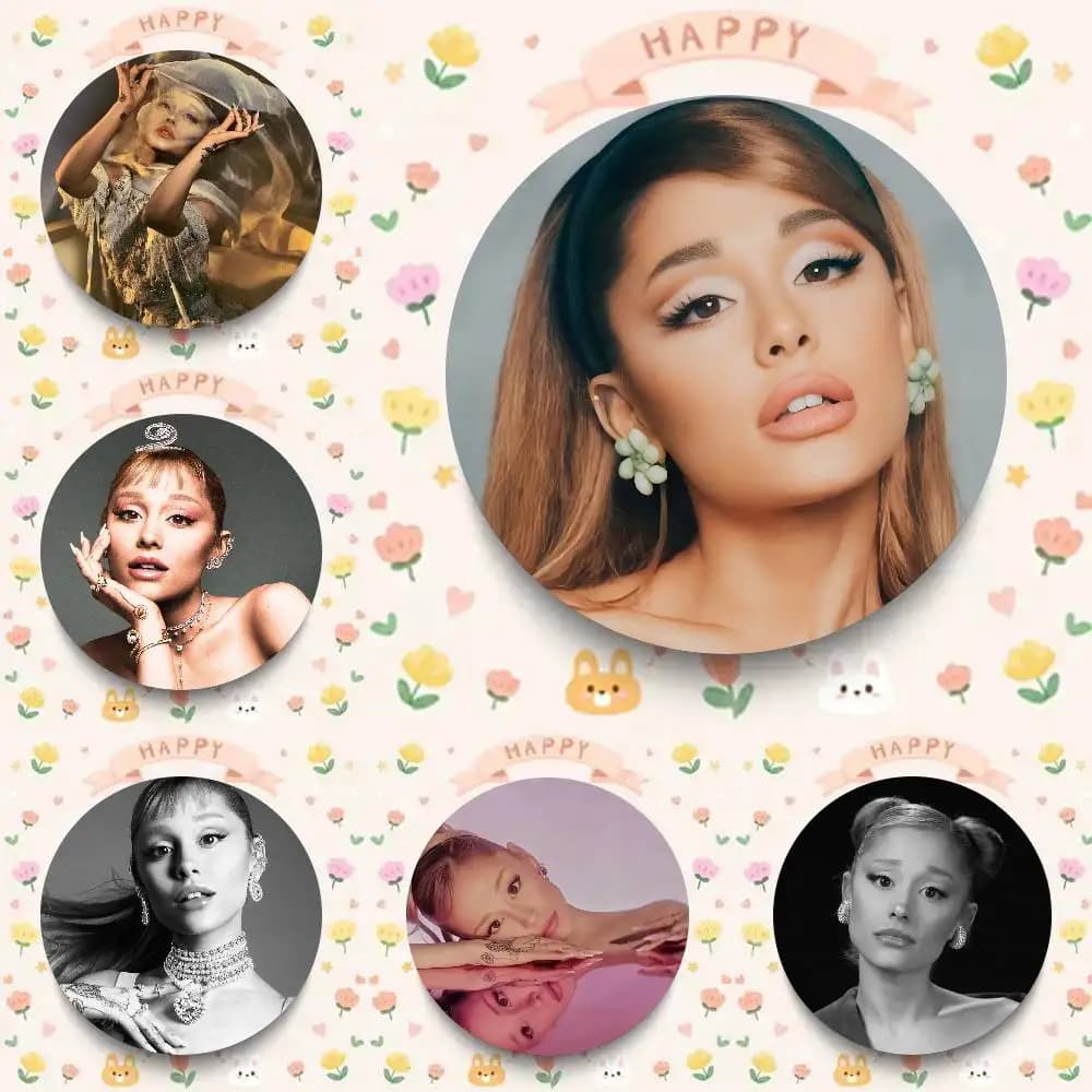 Singer A-riana G-grade Cartoon Style Badge Brooches On Backpack Decoration Round Enamel Pins For Accessorys