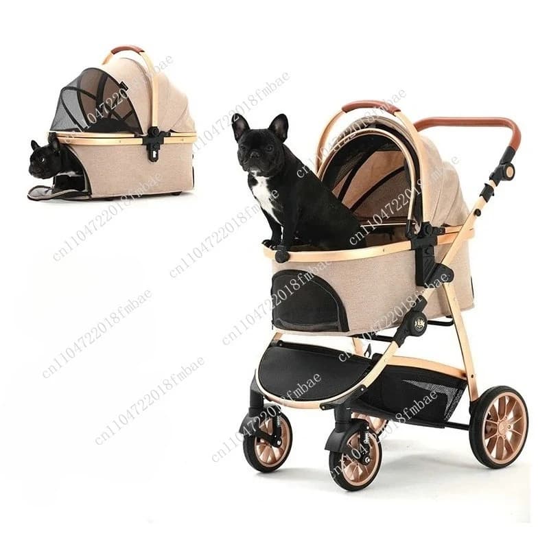 Luxury Pet Stroller for Medium Small Dogs Luxury Large C-at with Detachable Carrier for Puppy Kitty Doggie