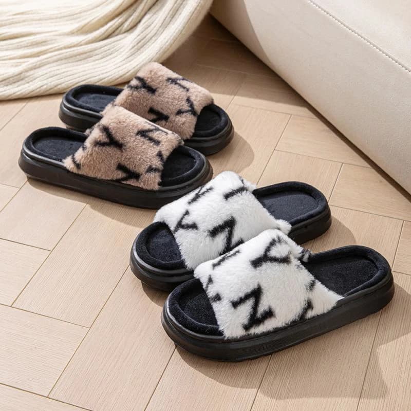 Soffici pantofole da donna per la casa, piatte, di lusso, con plateau, scarpe da donna, casual, autunno inverno, moda per interni, fondo spesso