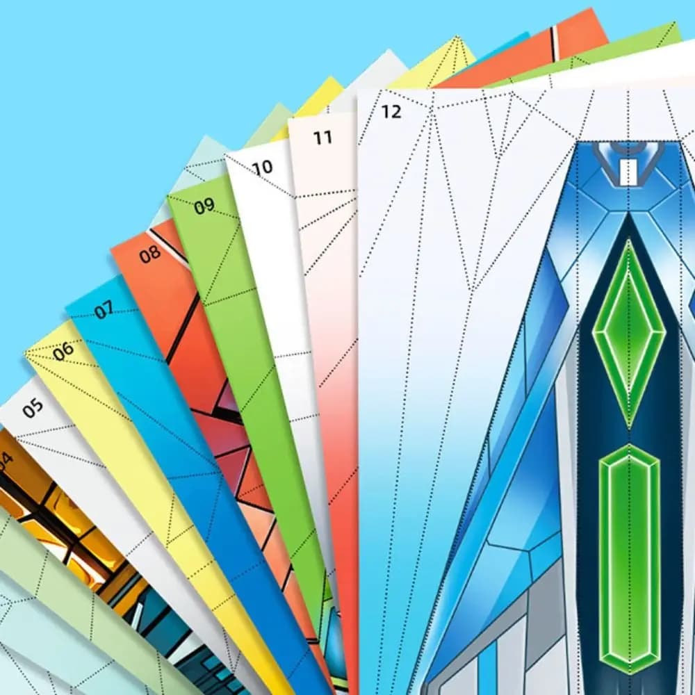 Paper Handmade Colored Paper Set Montessori Folding Airplane Origami Set Art Learning 3D Versatile Paper Aircraft