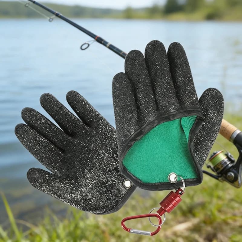 Guanti da Pesca Antiscivolo in Lattice, Resistenti alle Forature, Impermeabili, Antitaglio, Resistenti all'Usura per Pesca all'Aperto