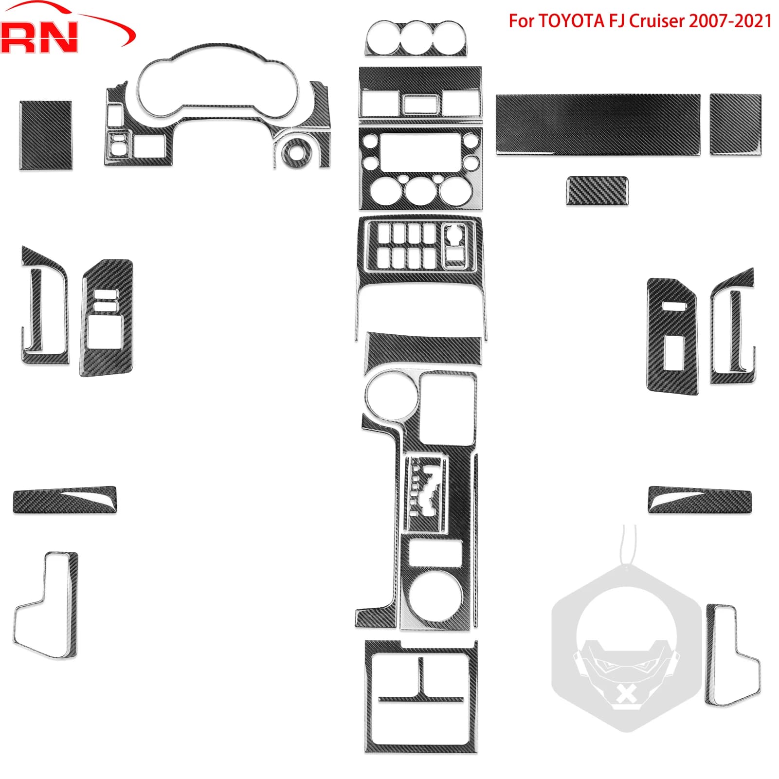 Per Toyota FJ Cruiser 07-21 Console centrale in fibra di carbonio Pannello del cambio di controllo delle finestre Accessori interni per auto Adesivi decorativi
