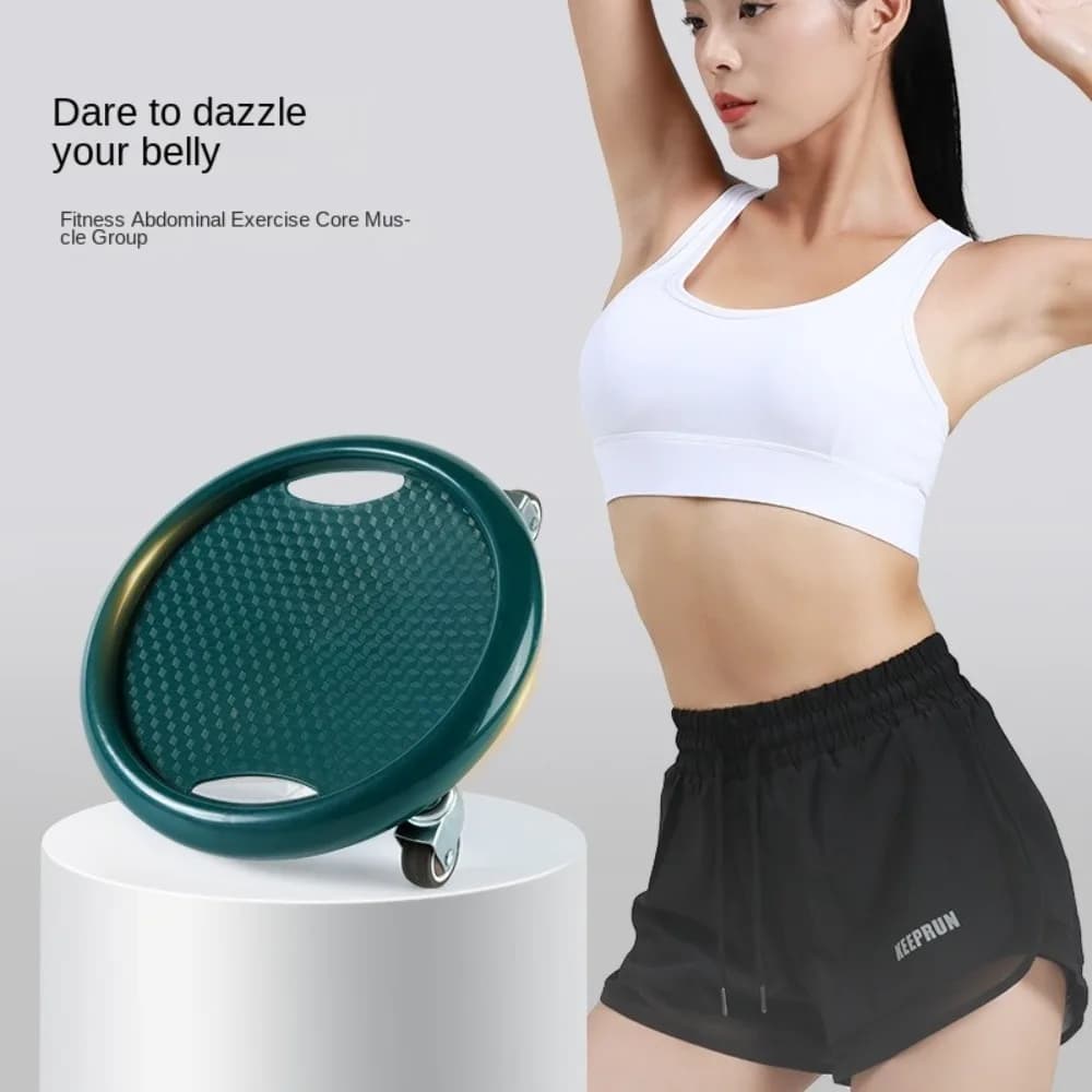 Ruota Multifunzionale per Addominali 360 ° Ruota Addominale Girevole di Sicurezza con Tappetino per Fitness Domestico, Piastra Scorrevole Silenziosa