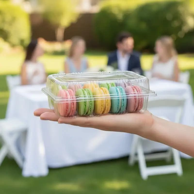 Disposable Clear Plastic Boxes 120pcs Leak Proof Food Containers For Sushi Fruit Salad Dessert Bakery Party Use