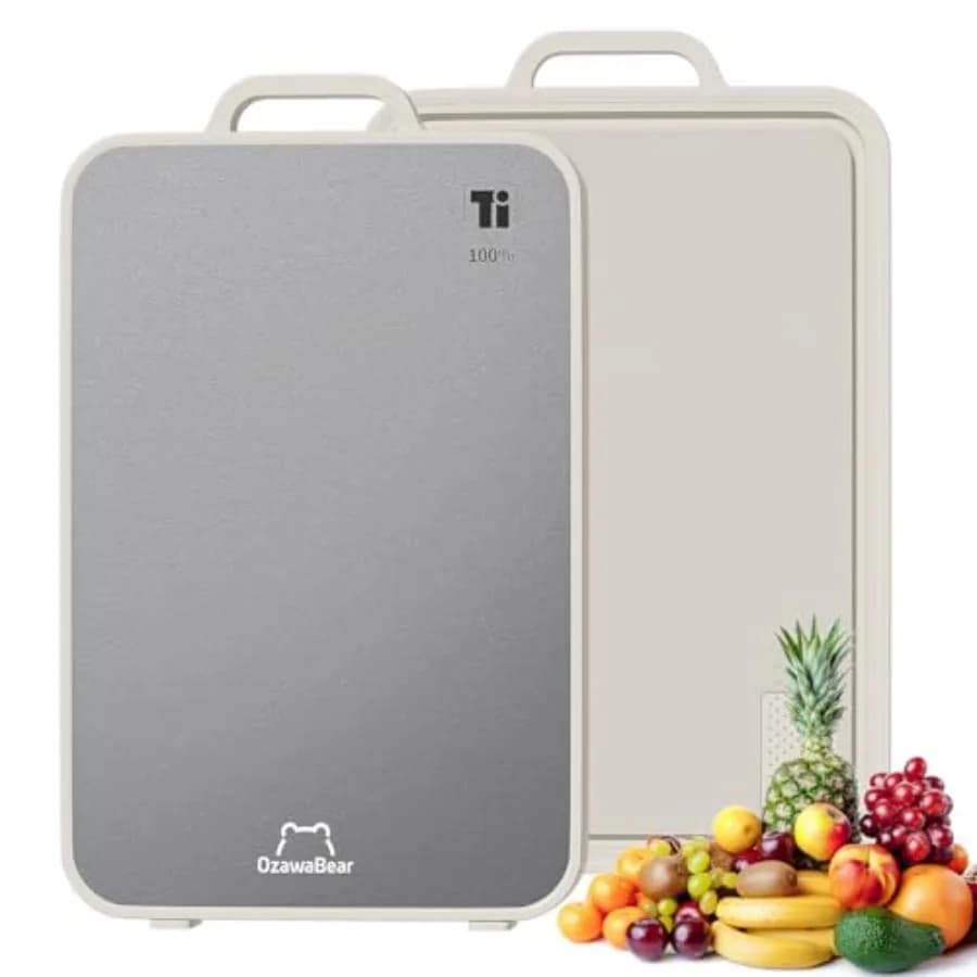 Titanium Tagliere for Kitchen, Double Facial Sizes for Food, 2-in-1 Taglieri for Fresh Meat and Vegetables