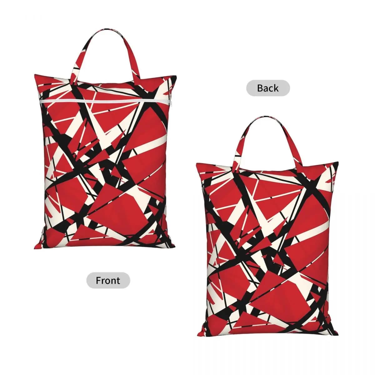 EVH Authentic Stripes Van Halen (red) Travel Laundry Bag Waterproof Reusable Dirty Clothes Pouch Gym Vacation Washing Basket