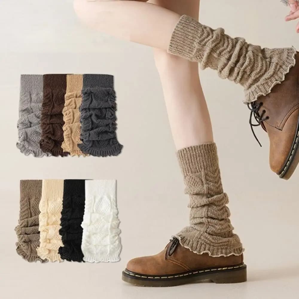 Fashion Scaldamuscles for Women, Long Lolita Socks in Wool Maid, Full Covers, Scaldabraccia, Fitted Socks for Autumn and Winter, Boots