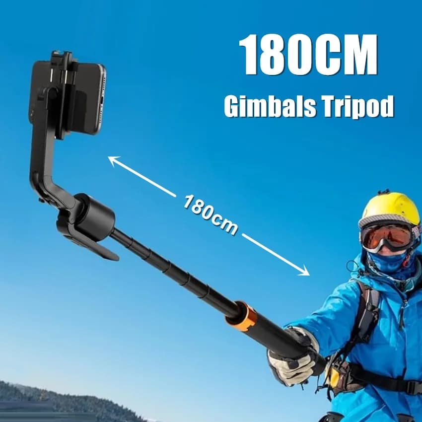 Treppiede gimbal estensibile Bluetooth Selfie Stick da 1,8 m con telecomando da 10 M Supporto per telefono con tracciamento viso intelligente AI