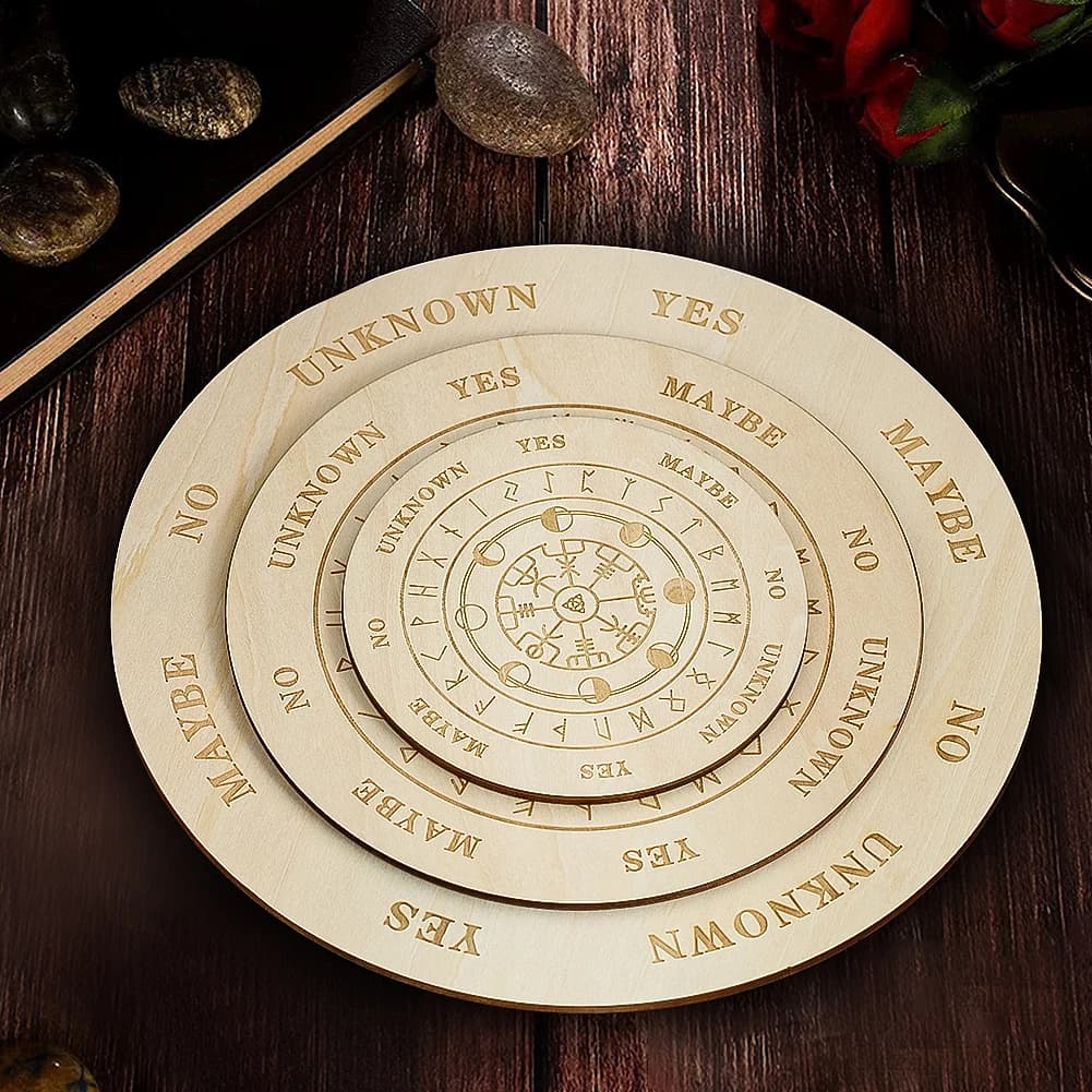 Rune Ouija Board nodo celtico pendolo bordo rabdomanzia divinazione piatto di legno metafisico stregoneria altare forniture per principianti