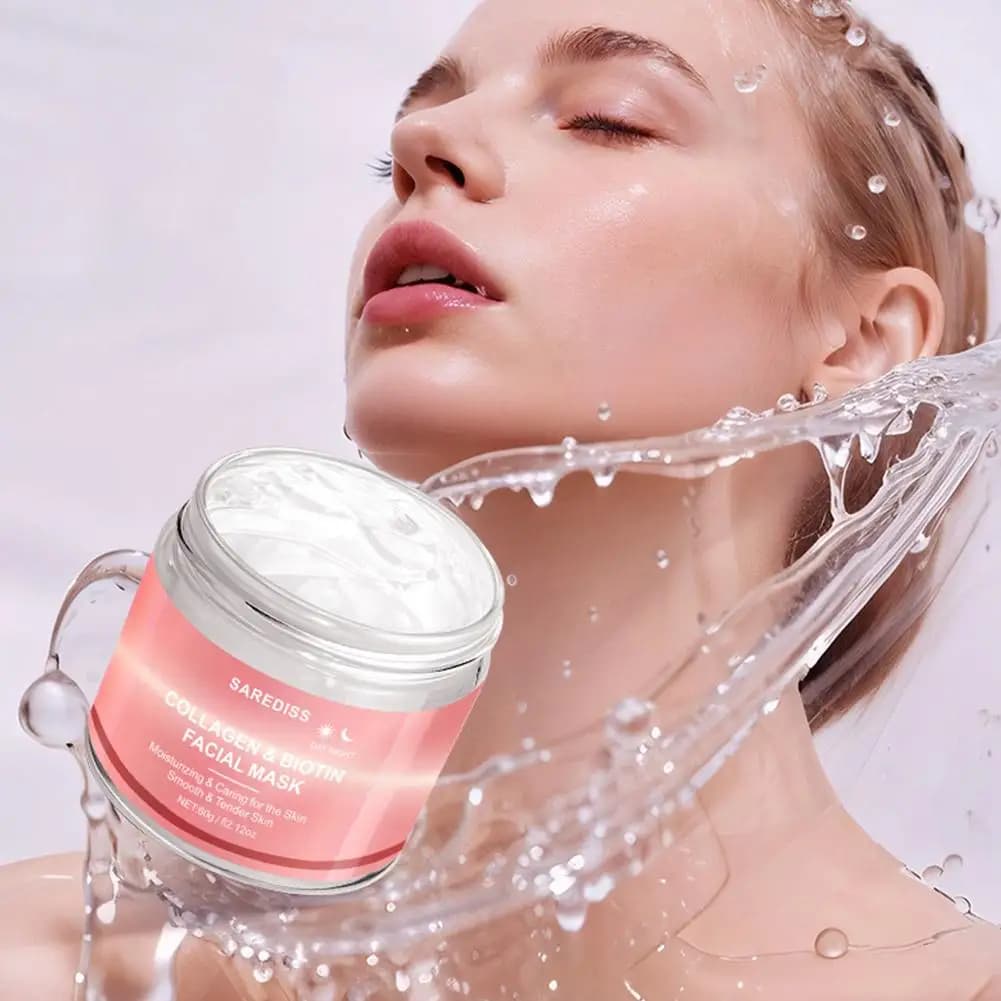Maschera peel off al collagene con spatola Biotina Maschera da giorno al collagene Avvolgimento notturno Crema per la cura profonda Notte, maschera idratazione e Z0P5