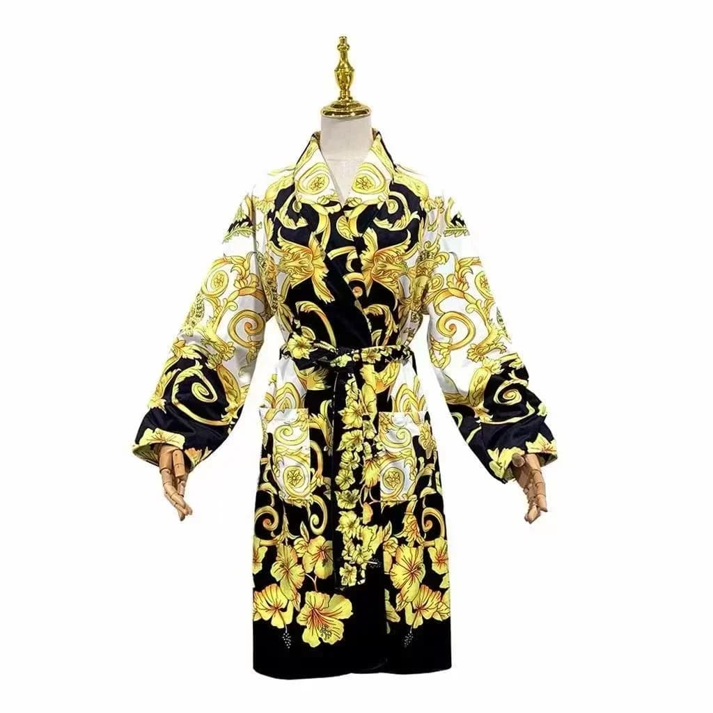 Velvet Bathrobe For Women Loungewear Soft Plush Long Sleeve Dressing Gown Warm Sleepwear Kimono Wrap Robe With Belt