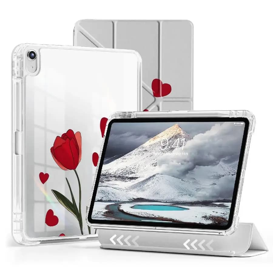 Custodia per Tablet con Motivo Floreale per iPad Air 4 5 M3 M2 M4 11 pollici 11a 10a 9a 8a 7a generazione, 12.9 pollici, Mini 6 7 Pro 2025, Cover con Supporto