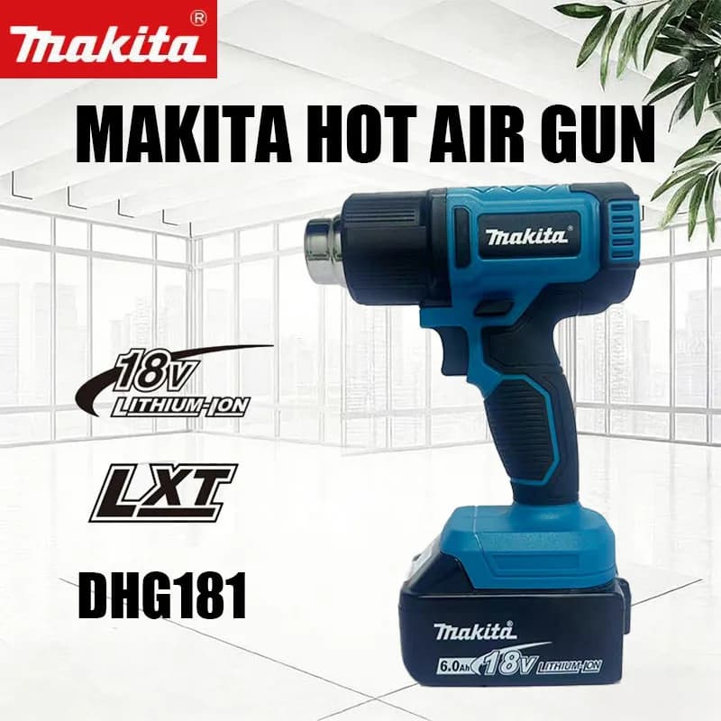 Makita 18V Cordless Heat Gun DHG181 Hot Air Baking Tool Air Dryer for Soldering Max 550°C Shrink Film Wireless Rechargeable