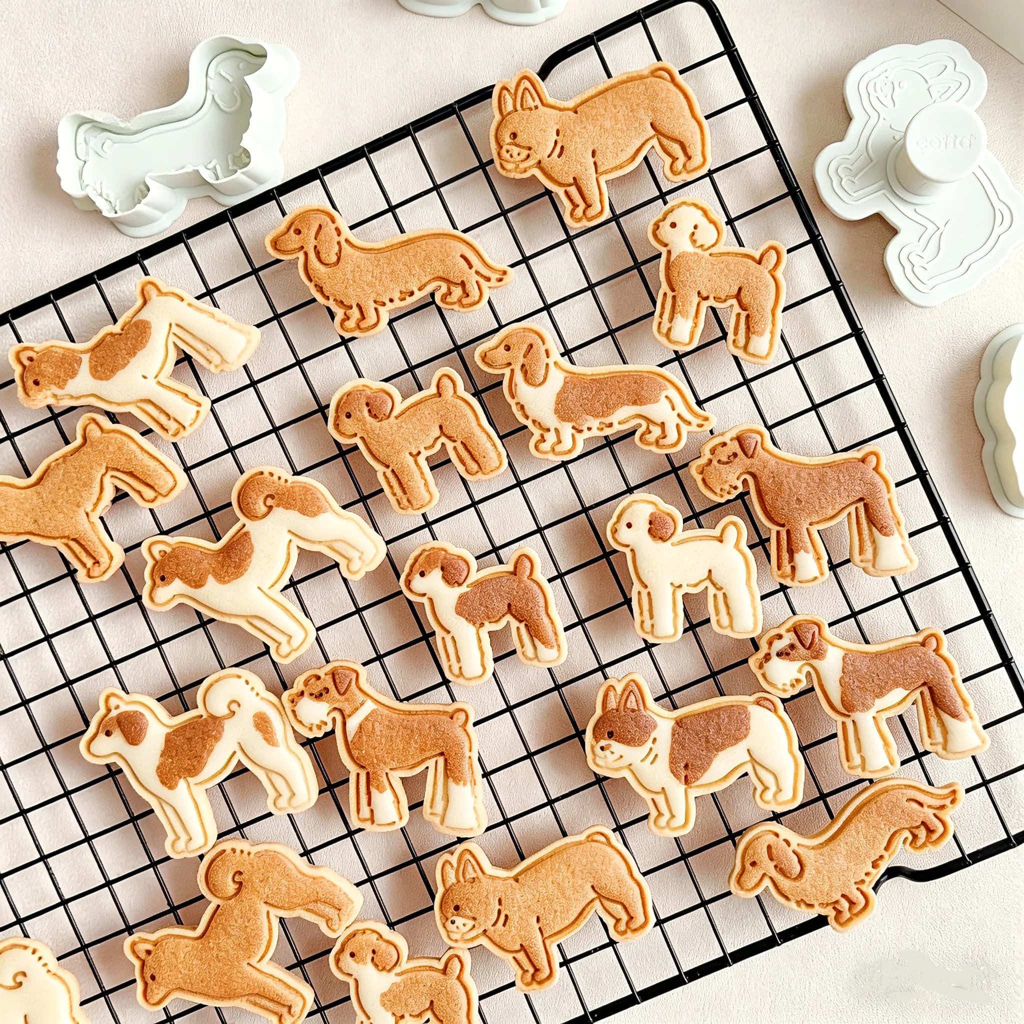 Puppy Cookie Cutters Set Themed 3D Baking Molds Fondant Cake Decoration Pastry Biscuit Stamps Essential Baking Accessories